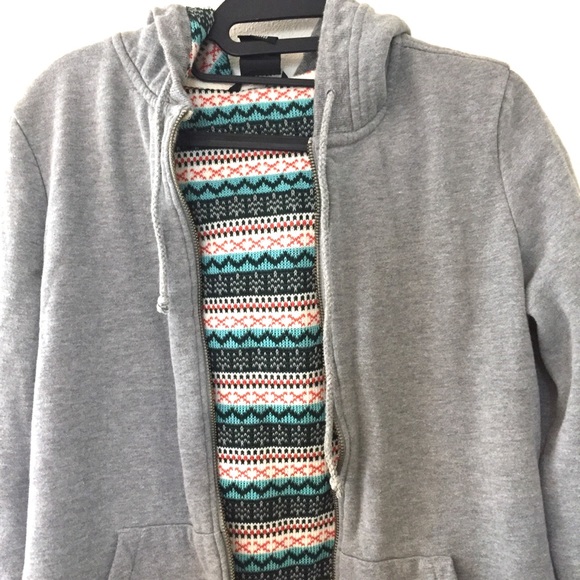 Oakley gray hoodie zip up with pattern ins… - Picture 4 of 11